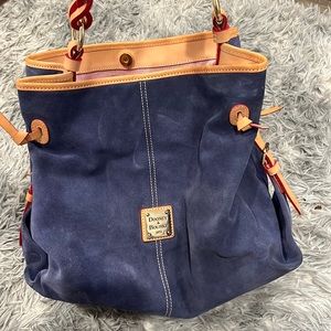 Blue suede, Dooney and Bourke shoulder bag
